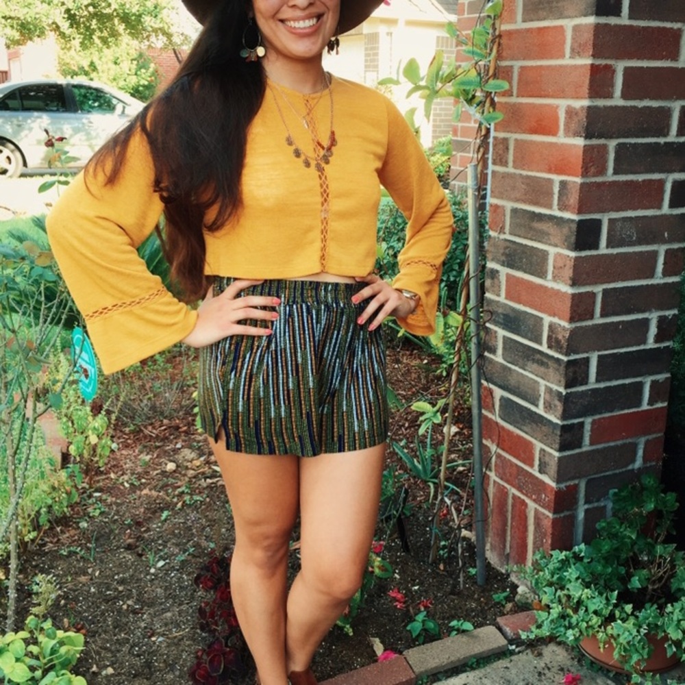 Mustard yellow crop top